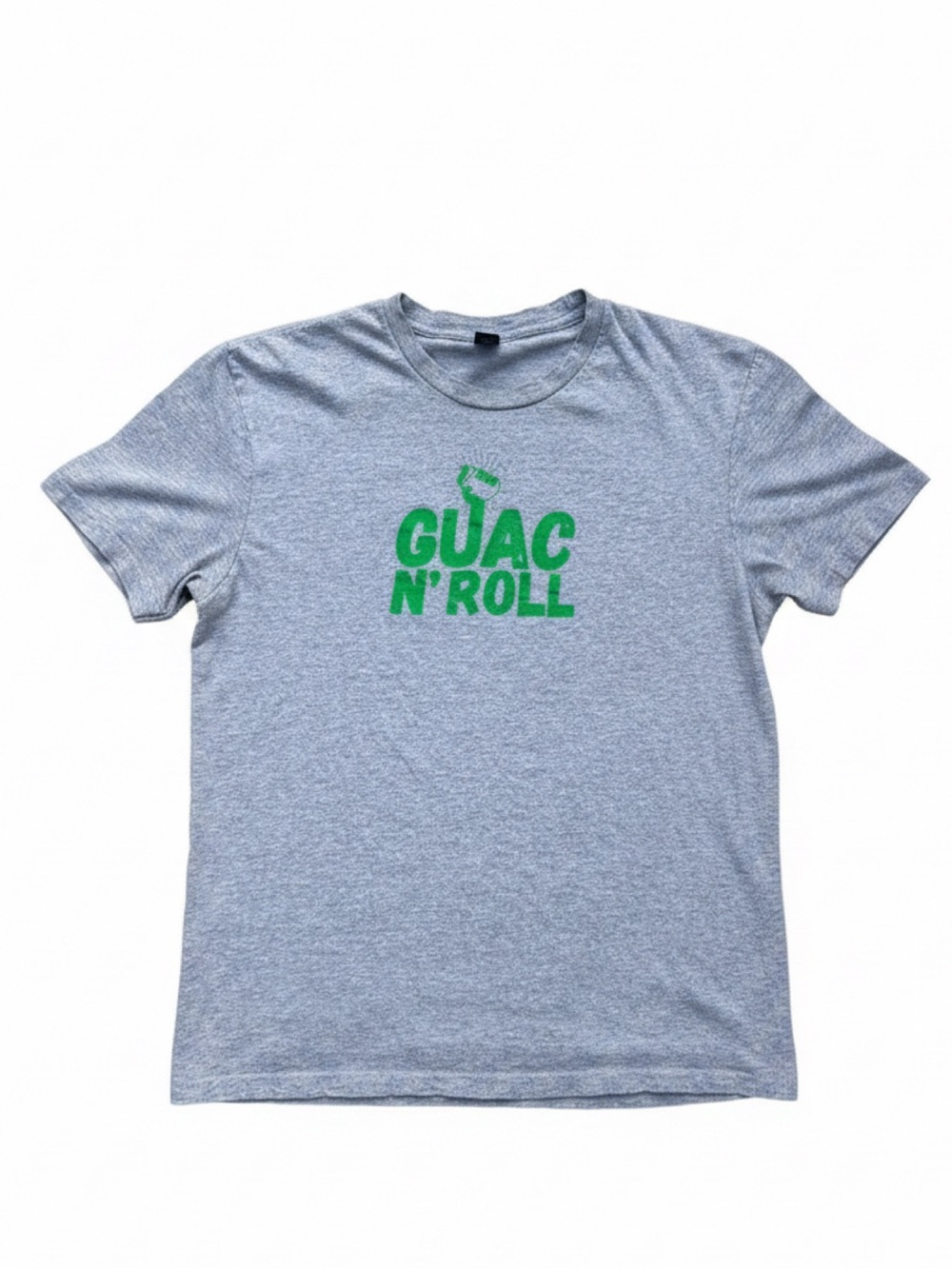 District Gray Short Sleeve Tee with Green "Guac N' Roll" Graphic